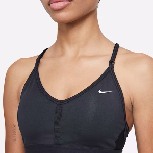 black indy v neck bra light support sports bra (small)