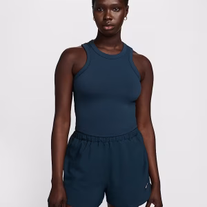 armory navy one fitted women's dri fit cropped tank top (medium)